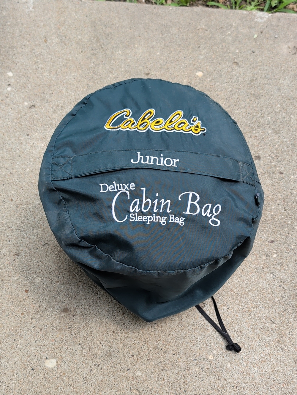 Cabela's Junior Deluxe Cabin Bag Sleeping Bag - Forest Green with Yellow Logo